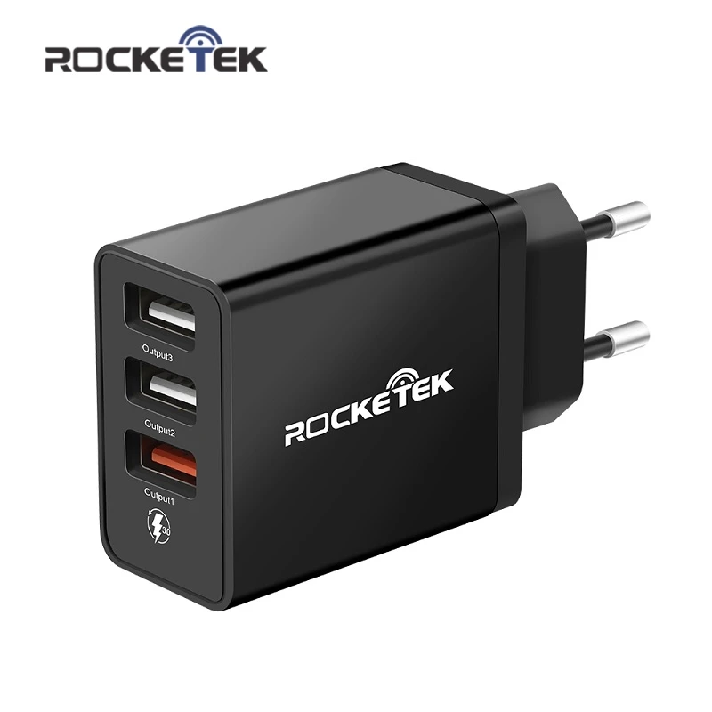 Быстрое зарядное устройство Rocketek 3 USB зарядка 30 Вт QC3.0 2.4A QC Быстрая зарядка мобильного телефона зарядное устройство для iPhone samsung Xiaomi huawei lg