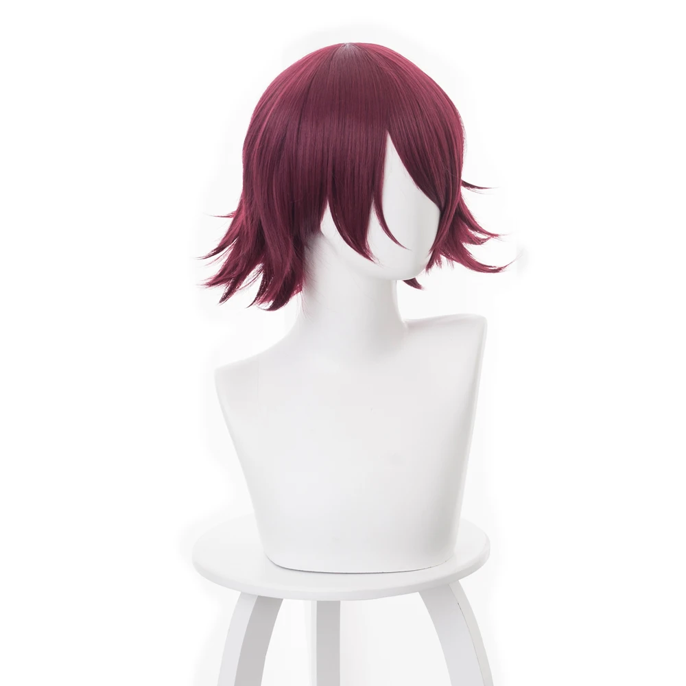 

EXUSIAI Wig From Game Arknights 35cm Short Red Shaggy Synthetic Cosplay Costume Wigs + Wig Cap