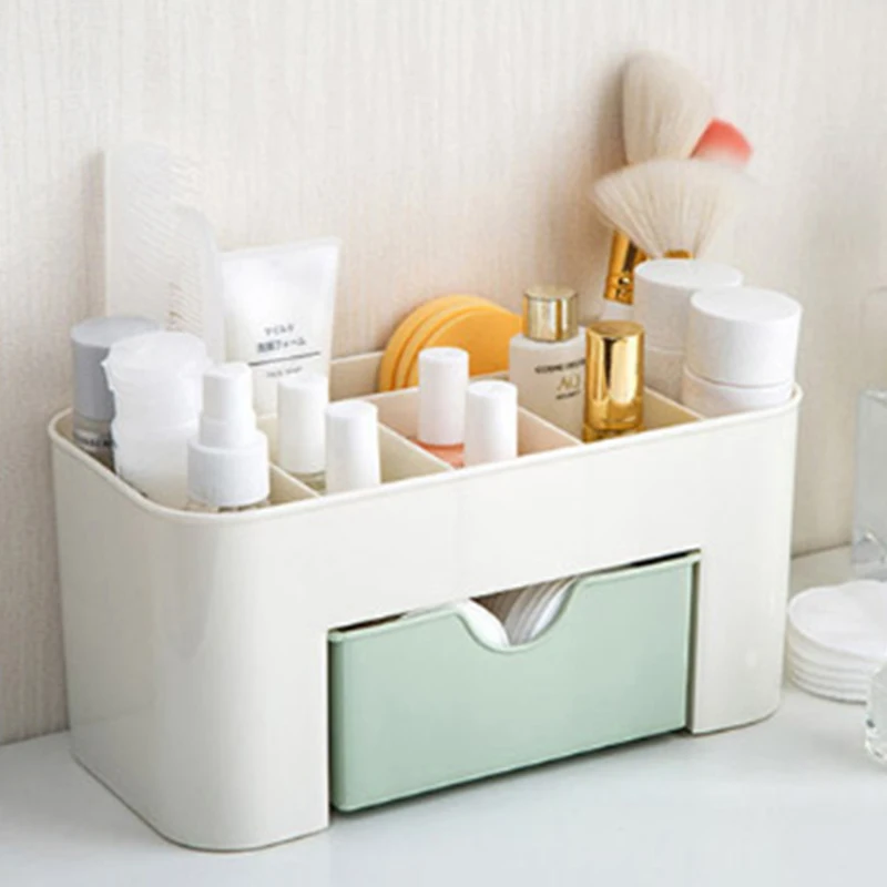

Plastic Multifunctional Plastic Desktop Organizer Drawer Jewelry Case Cosmetics Cotton Swabs Holder Makeup Organizer Storage Box
