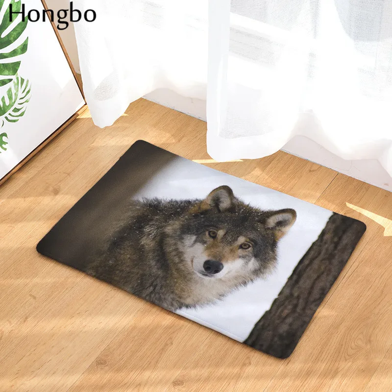 Хунбо новые Придверные коврики волк печати Кухня Ванная комната ковры 40X60 50X80cm