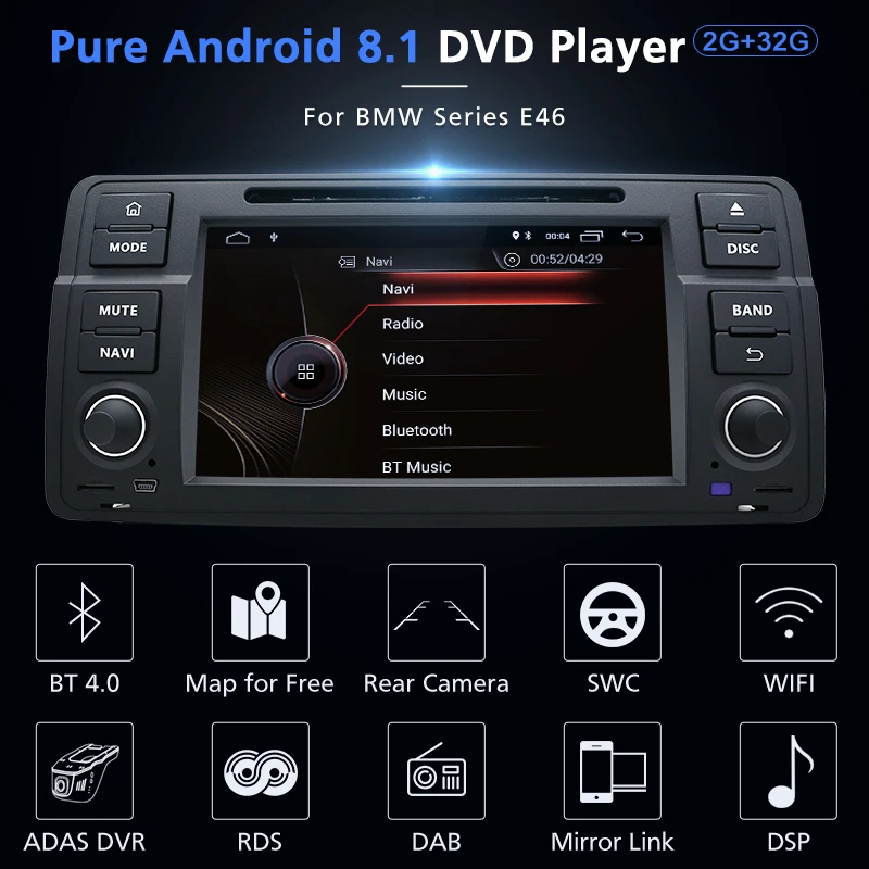 Junsun ips автомобильный dvd проигрыватель на платформе Андроид 8 1 GPS Мультимедийный