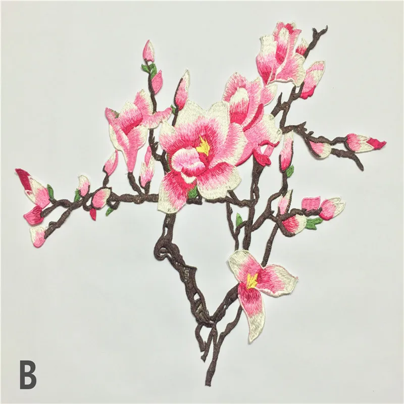 1 компл./лот большая вышивка/аппликация в виде цветка магнолии Водорастворимая