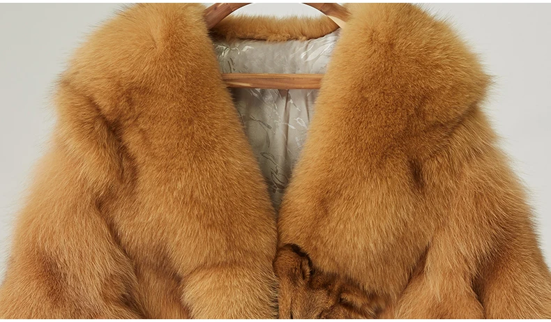 Женская куртка с натуральным лисьим мехом OFTBUY пальто пончо и накидкой из 100%