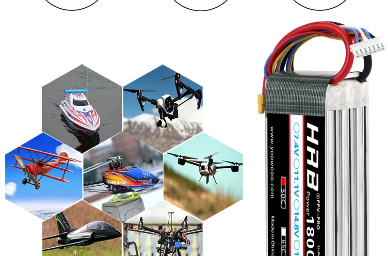 HRB 22,2 V Lipo батарея 6S 1800mah XT60 T Deans XT90 TRX EC5 50C для мультикоптера FPV гоночный самолет багги автомобиль лодка RC запчасти горячая распродажа