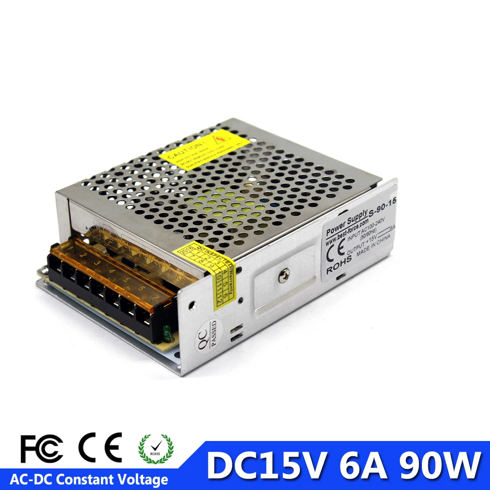 Лучшее качество 15V 6A 90W Драйвер импульсного источника питания для светодиодной