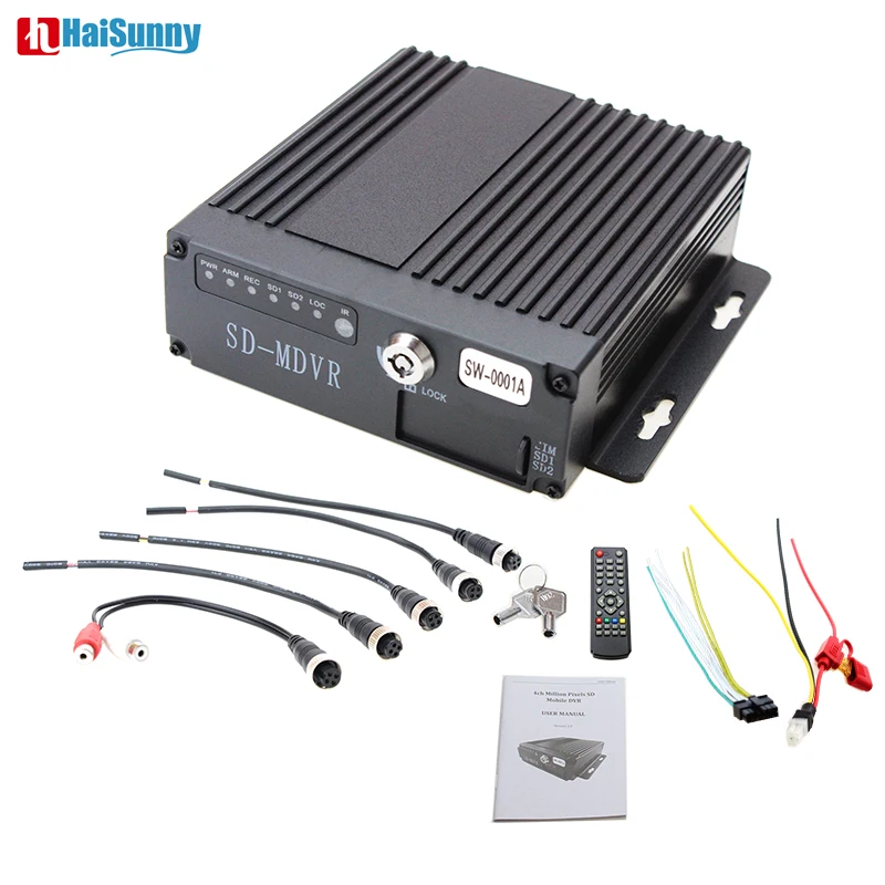 HaiSunny 4CH AHD 720P жёсткий диск для автомобиля MDVR sd видеорегистратор с поддержкой AV/VGA