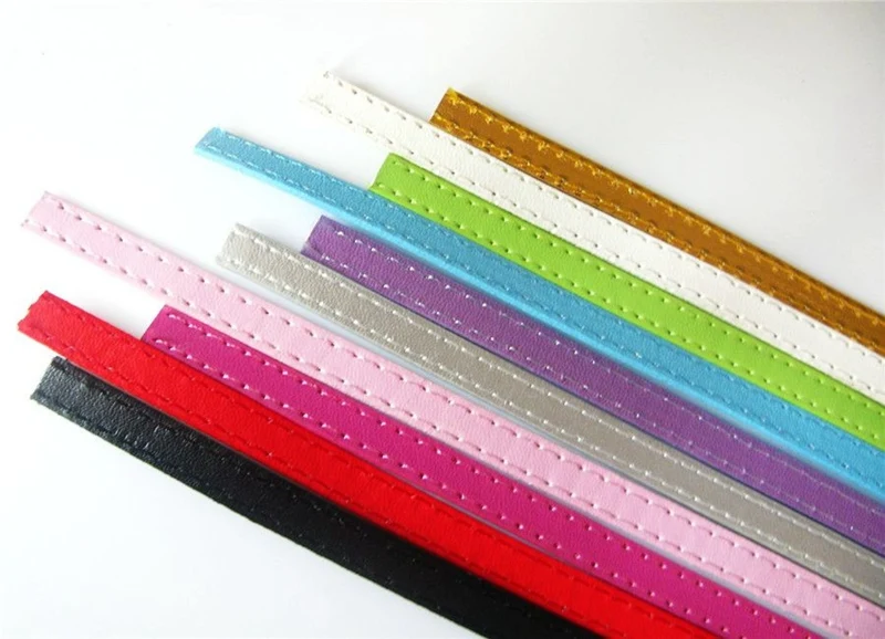 

8mm Copy Leather PU Band Straps Belt Fit Handmade Key Chains Bracelets Jewelry 1m length DIY Strips Accessories Wholesale
