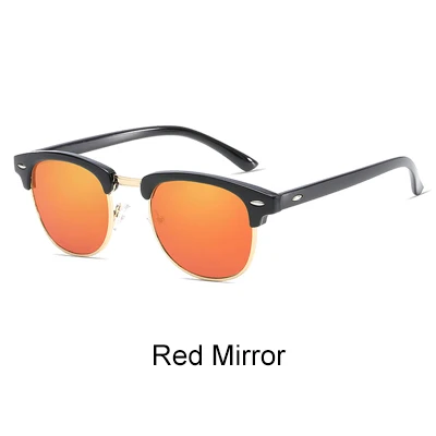Red Mirror Ralferty солнцезащитные очки в стиле ретро Для мужчин Для женщин на заклепках с квадратным UV400 черный Цветной солнцезащитные очки для мужчин, солнцезащитные дешево Прямая поставка без логотипа X828 - Цвет линз: Red Mirror