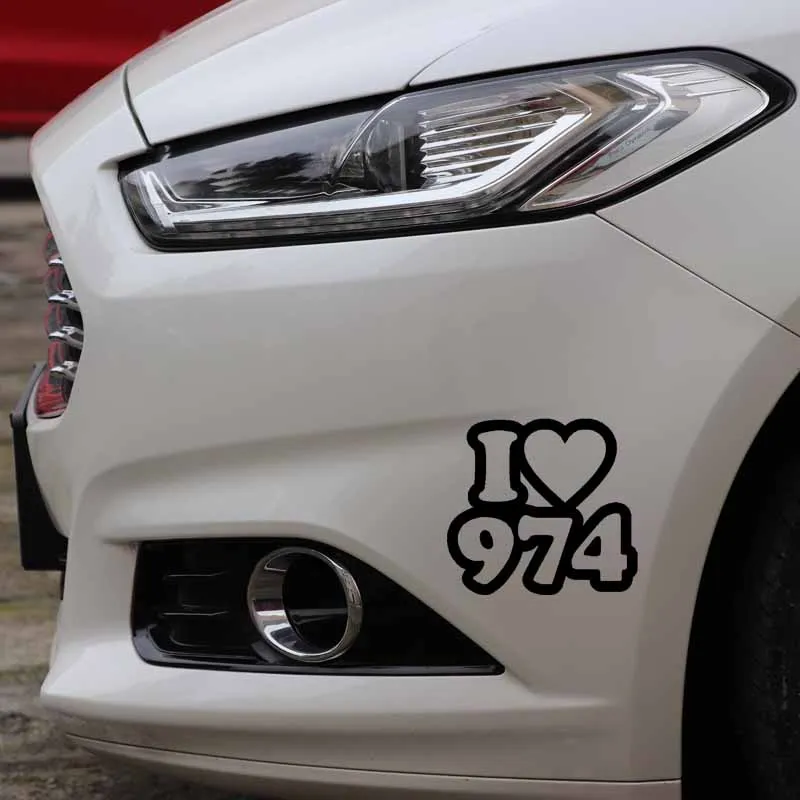 YJZT 14 4 см * 13 3 креативная I love 974 виниловая Высококачественная Автомобильная