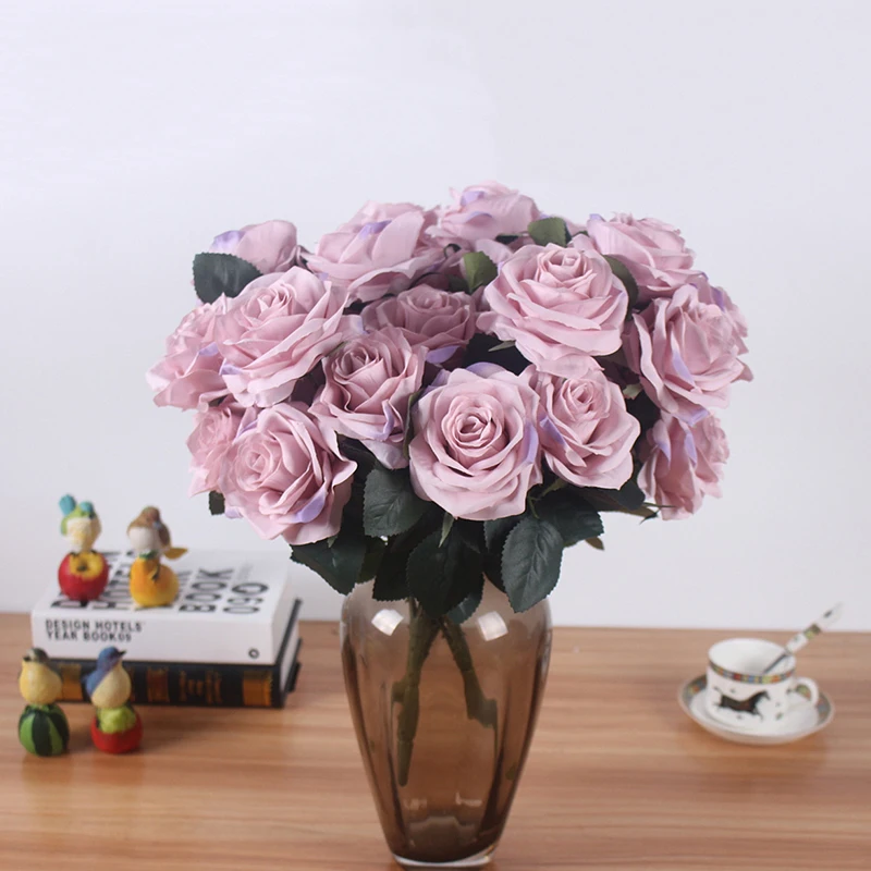 

High-grade Silk Artificial Flower French Rose Bouquet Fake Flower for Wedding Flowers Home Decoration Party Accessory Flores