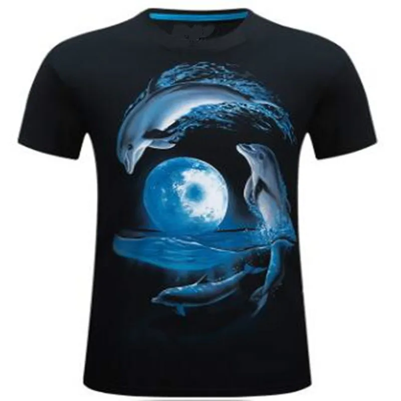 Новинка 2019 футболка с короткими рукавами объемным рисунком Xl Dolphin|personalized t-shirt|t-shirt