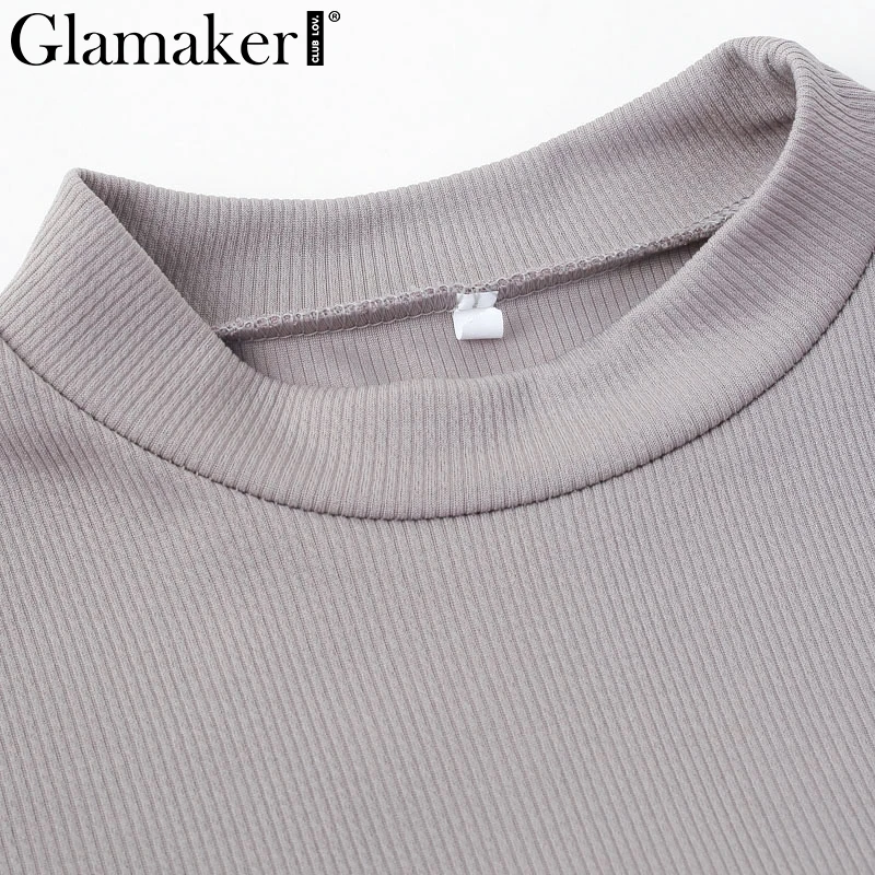 Glamaker, трикотажный сексуальный облегающий боди с высоким воротом, женский короткий комбинезон с пуговицами, женский комбинезон с длинным рукавом, повседневный комбинезон