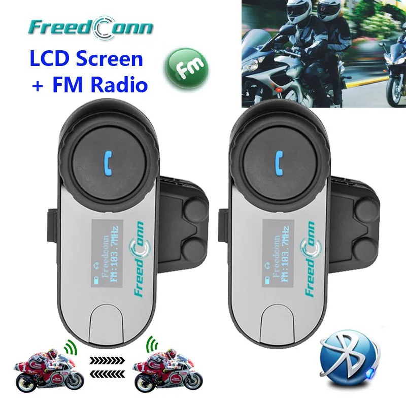 FreedConn TCOM SC BT переговорное Bluetooth гарнитура для мотоциклетного шлема с ЖК экраном FM