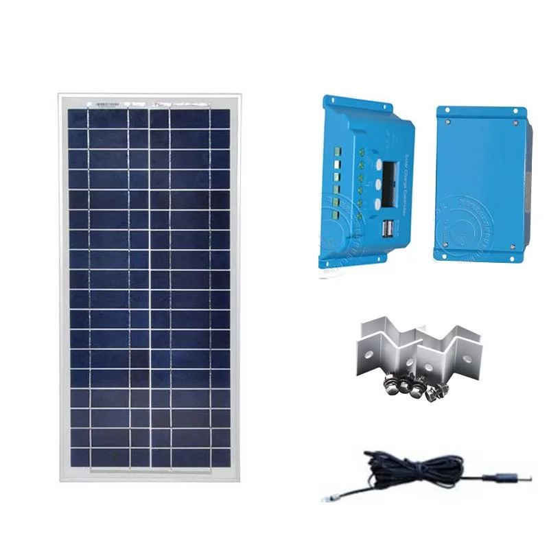 Панель солнечной энергии 18V 20W солнечный зарядный контроллер 12 V/24 V 10A солнечная