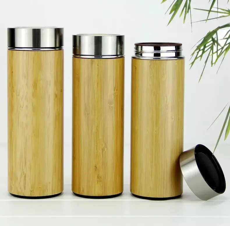 1 шт. Новая Вакуумная чашка из натурального бамбука Термокружка для горячей воды