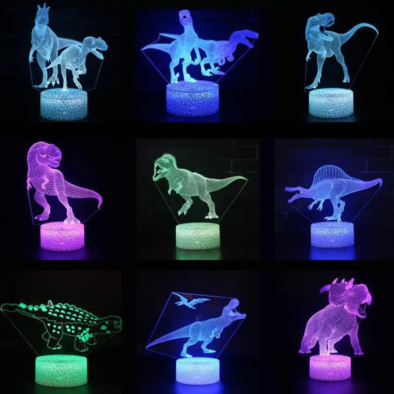 Argentinosaurus 3D настольные лампы для гостиной с милым мультипликационным принтом