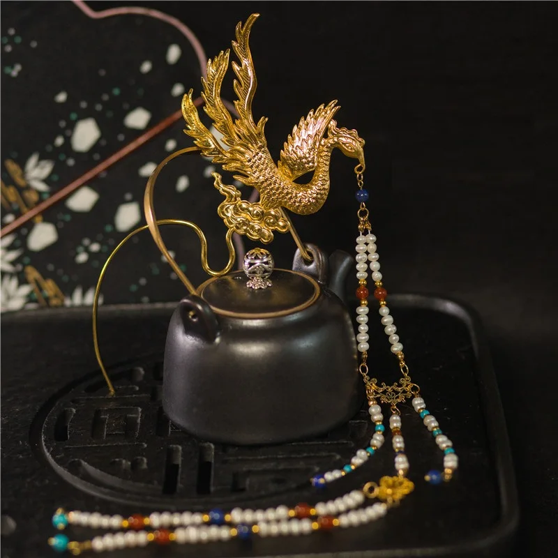 LYZ Tao Hua Du Ming искусственные волосы китайская винтажная ручная резьба головной убор