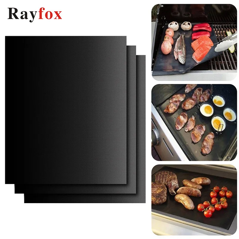 1PC Black Кухонная утварь, аксессуары 33*40 см, коврик для барбекю, гриль, многоразовый, антипригарный, коврики для приготовления пищи, простыни, кухонные гаджеты, товар - Цвет: 1PC Black