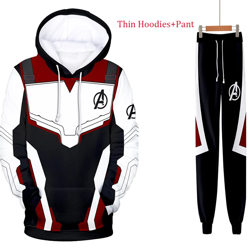 Костюм для косплея взрослого Avengers Endgame Hoodie Coat Pant Quantum Realm Superhero Suit Advaced Tech Tony Stark.