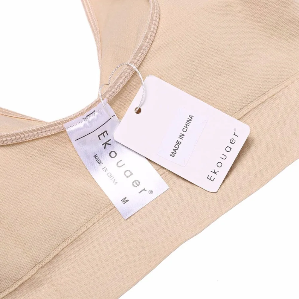 Ekouaer Women Nursing Bra Seamless Wire Free Underwear Padded Basic Thin Mother Size M L XL Black And Nude | Женская одежда