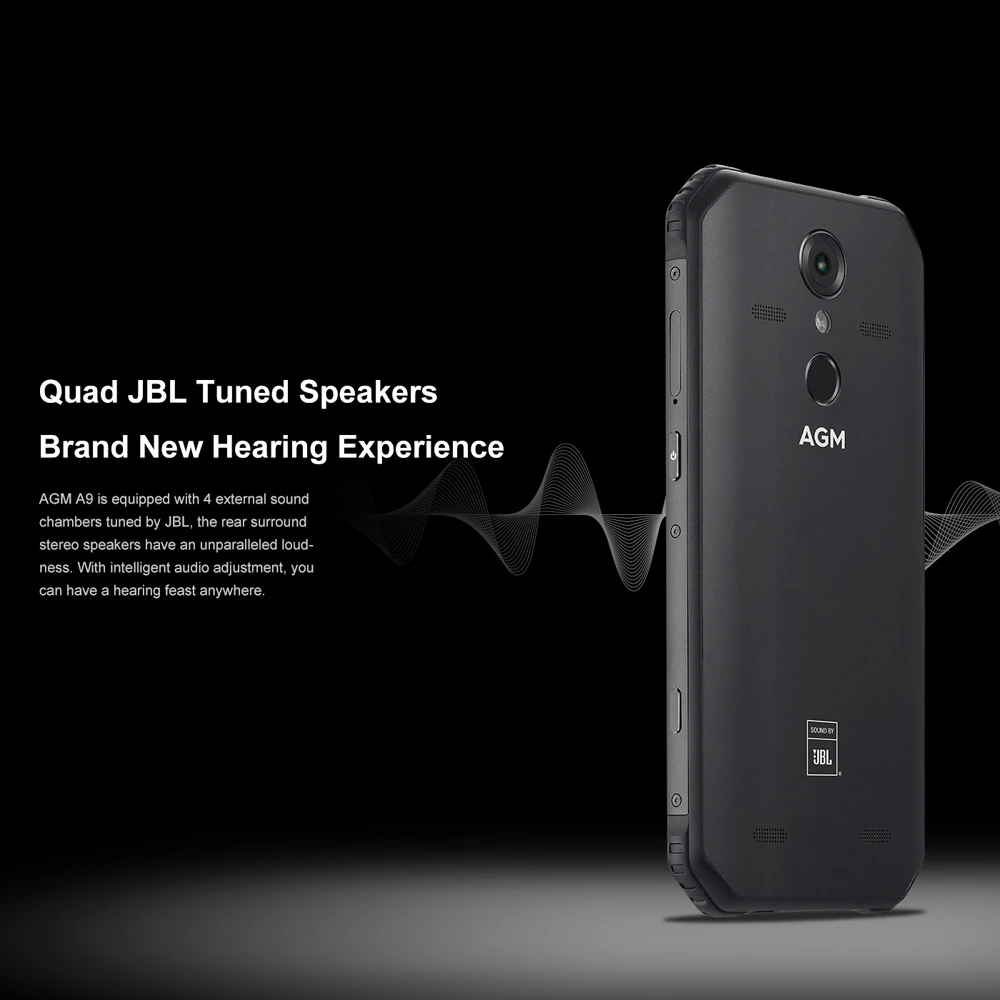 AGM A9 IP68 прочный смартфон 5 99 &quot18:9 FHD + безрамочный экран Android 8 1 Snapdragon 450 NFC передний
