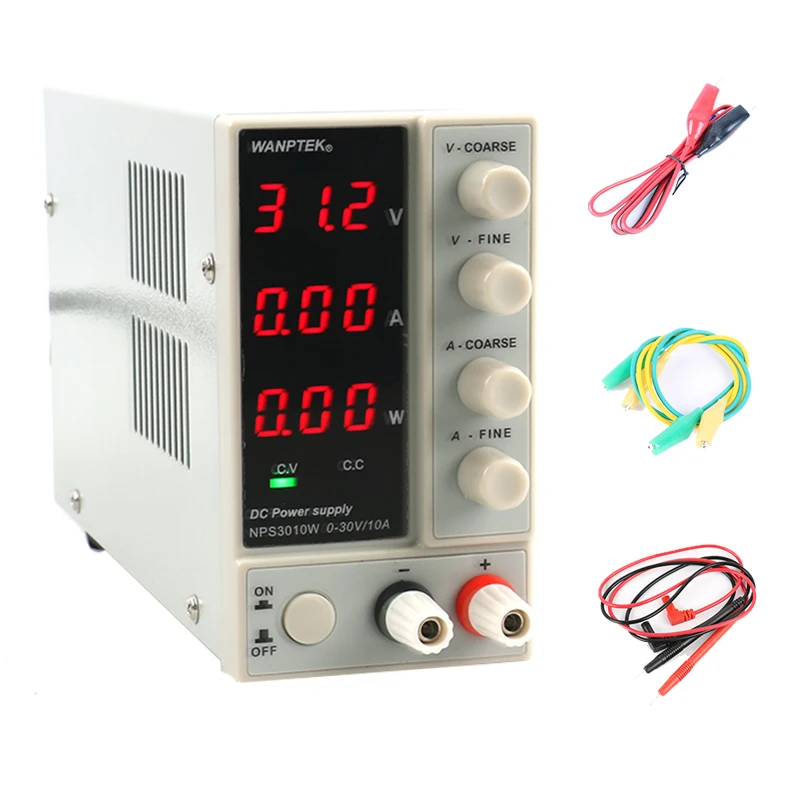 NPS306W NPS3010W мини импульсный источник Регулируемый DC Питание с Мощность дисплей 30V6A/30V10A 0,1 V/0.01A/0,01 W