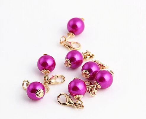 Круглые жемчужные подвески 20 шт./лот разных цветов бусины с застежкой карабином