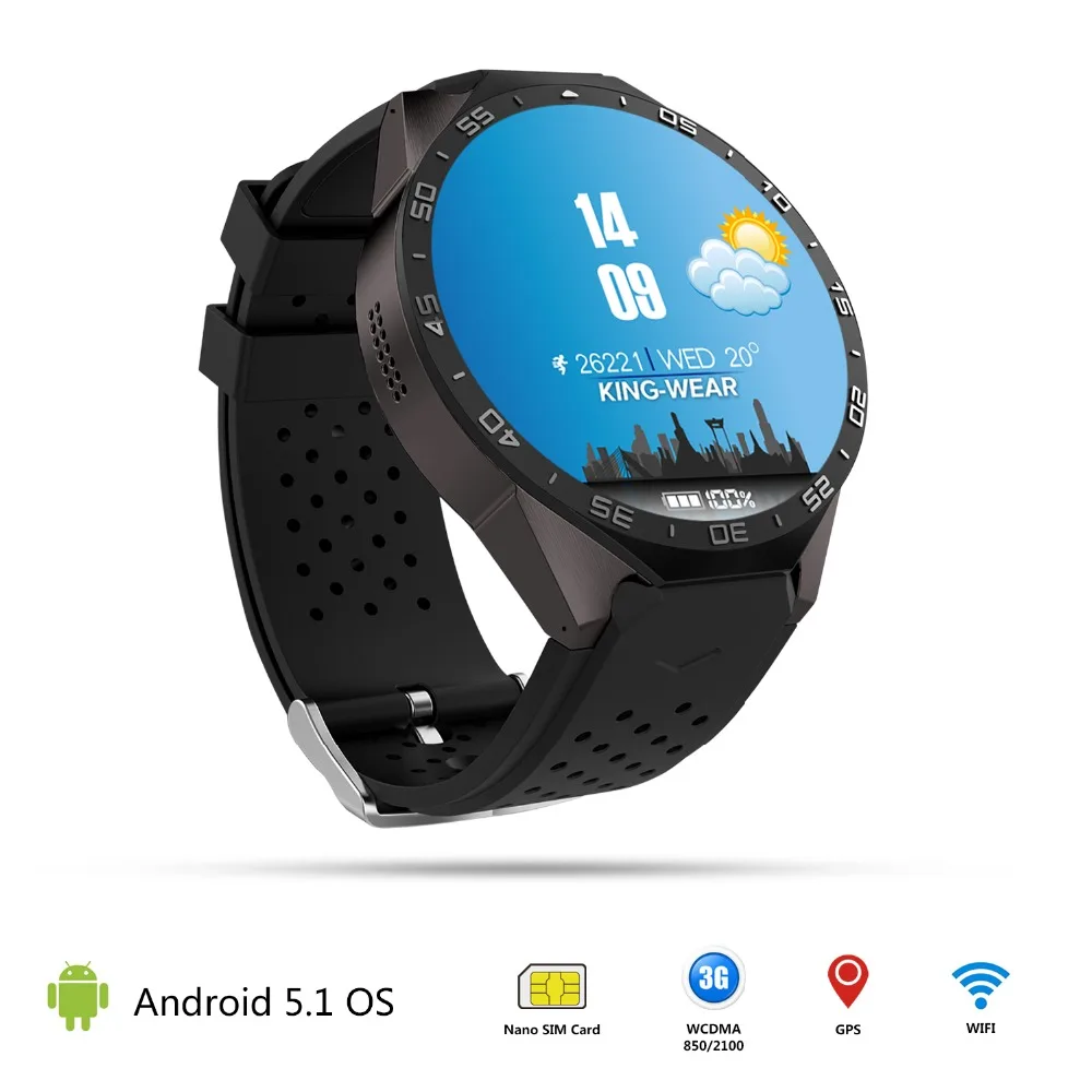 Sograce kw88 3G WI-FI часы-мужские сотовый телефон часы смарт SIM карты GPS Камера сердечного