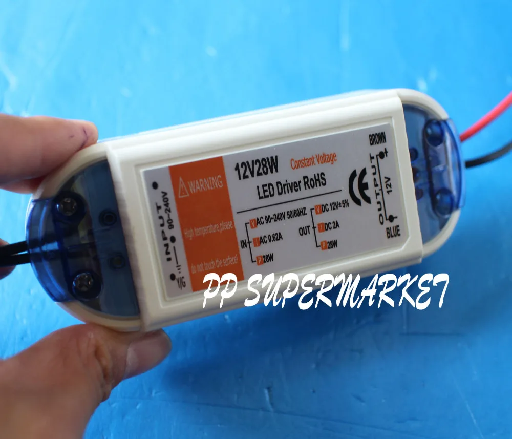 12 вольт Питание 12V Светодиодный драйвер 18 Вт 28 48 72 100W AC 110V 220V DC освещение