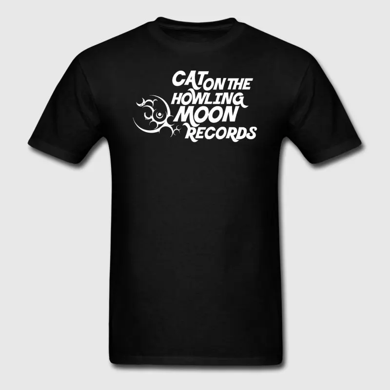 Печатные Для мужчин футболка короткий рукав кошка на вой Луны Crazy милый Camisa