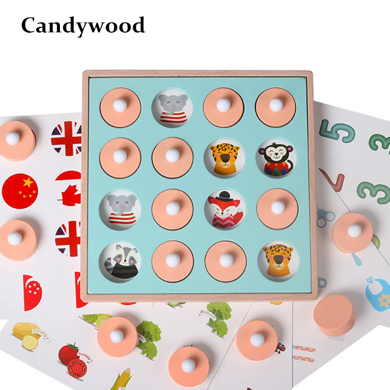 Candywood детские деревянные шахматные игры с памятью Детские Ранние развивающие