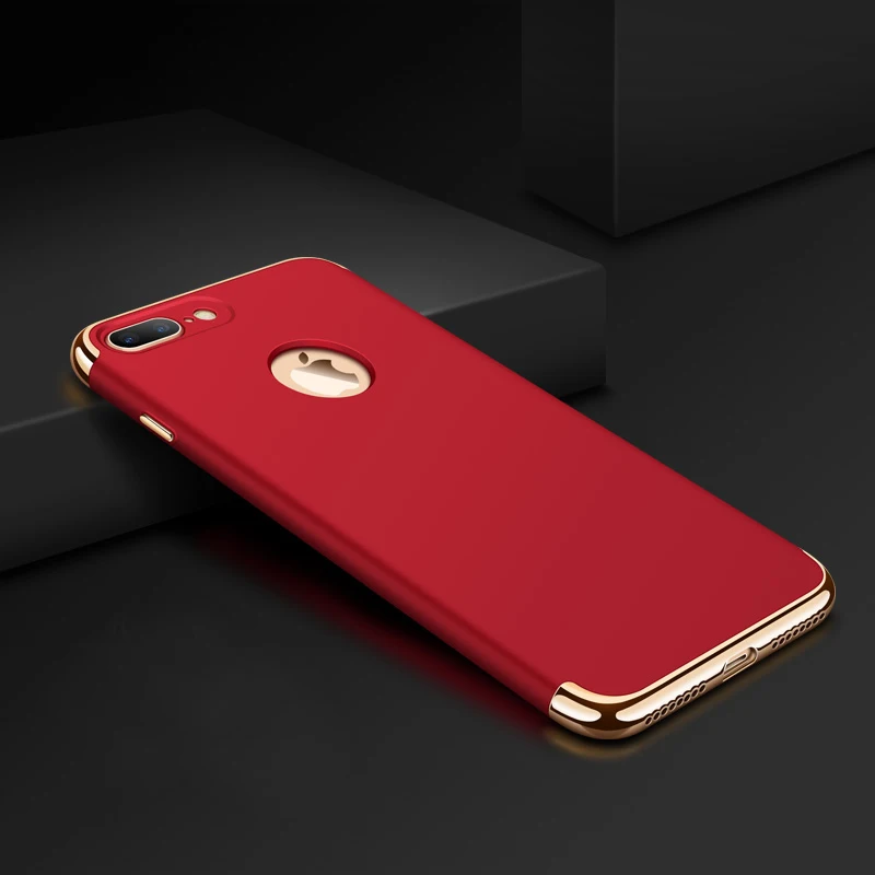 3 в 1 Гальваническая рамка матовая металлическая текстура Жесткий ПК чехол для