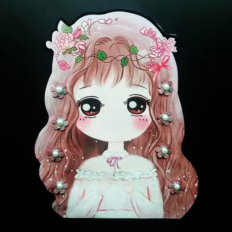 Мультяшные нашивки с вышивкой из бисера для девочек Kawaii Принцесса Аппликации Diy