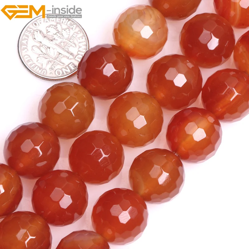 Бусы из камня и сердолика Gem-inside натуральные граненые бусы Агата для изготовления