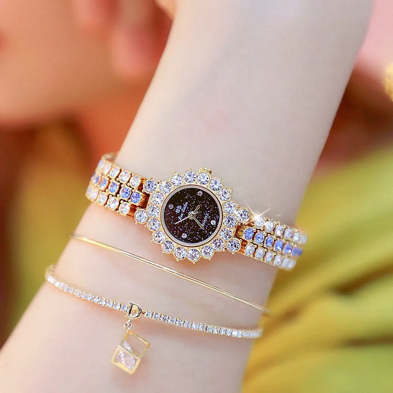 1580 Gold blue Топ креативные женские кварцевые часы модные шикарные повседневные женские часы женские кварцевые золотые часы с кристаллами женские часы - Цвет: 1580 Gold blue
