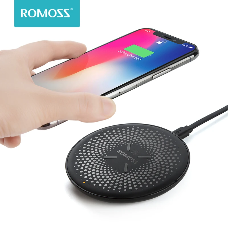 Беспроводное зарядное устройство Romoss для iPhone X 8 Plus 10 Вт Беспроводная зарядка Samsung