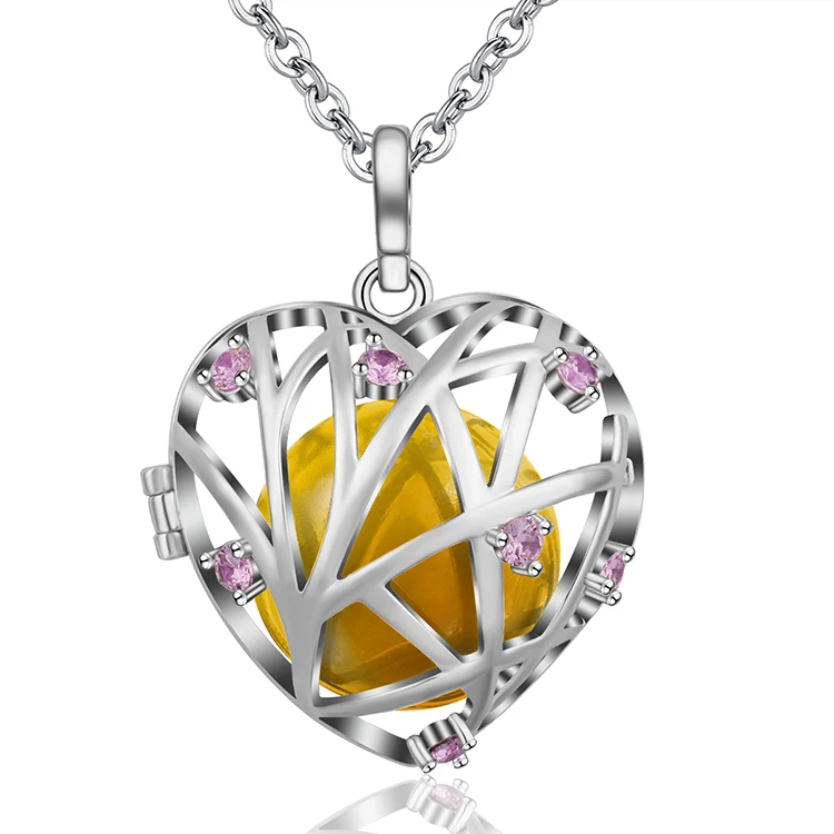 A04 EUDORA Harmony Ball Chime колье с кулоном в виде клетки медальон розовый циркон сердце кулон для беременных женщин Романтический подарок модные украшения 20 мм - Окраска металла: A04