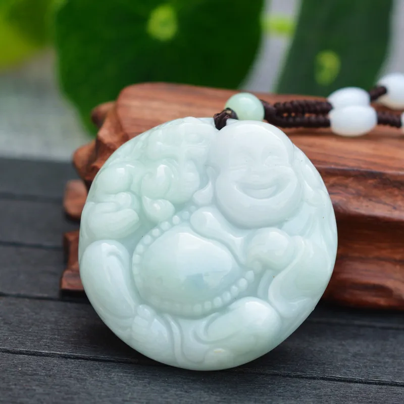 Натуральный бирманский жадеит подвеска из Нефритового камня maitreya ожерелье с