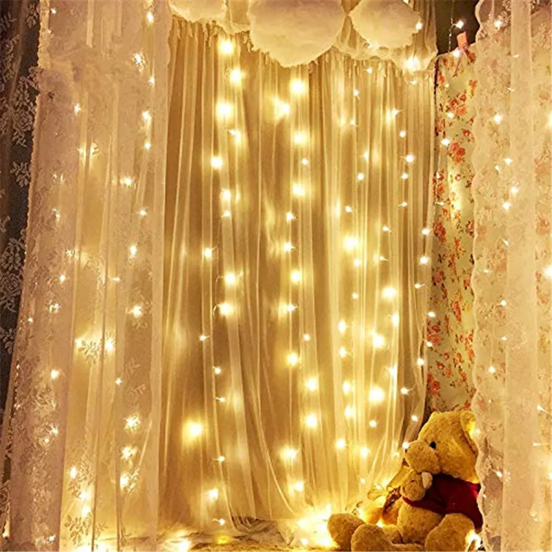 3x1/3x3/6x3m 300 LED Icicle fairy String Lights Christmas led Wedding Party Fairy garland Outdoor Curtain Garden Decor | Лампы и