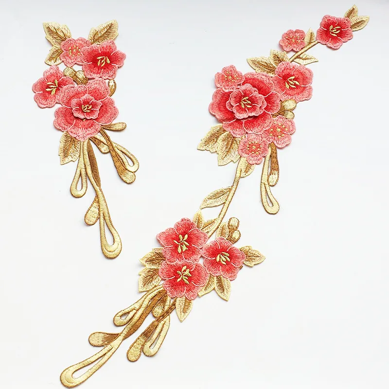 1 Set / Fashion Embroidered Cloth Clothes DIY Qipao Dress Patch Applique Decoration No Glue 30*12cm/60*12cm YS0159 | Дом и сад