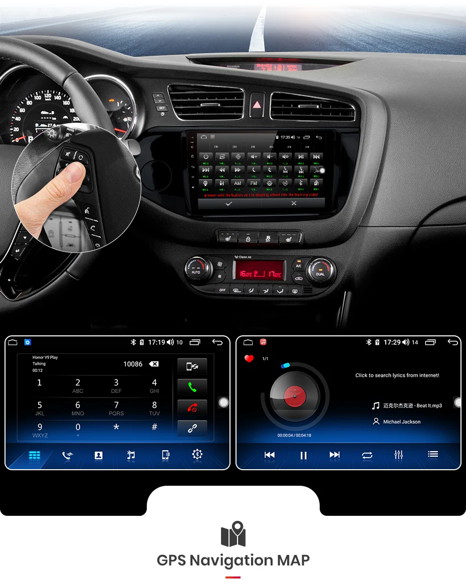 AWESAFE 2 Din 9 ''дюймовый Android 8,1 4+ 64G Автомобильный Радио плеер автомобильная аудио поддержка камеры заднего вида для KIA Cee 'd CEED 2012- no DVD