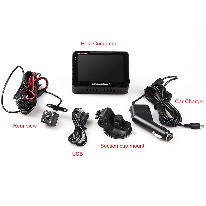 Range Tour B90s Plus Автомобильная камера DVR с двумя объективами приборной панели Full HD 1080P