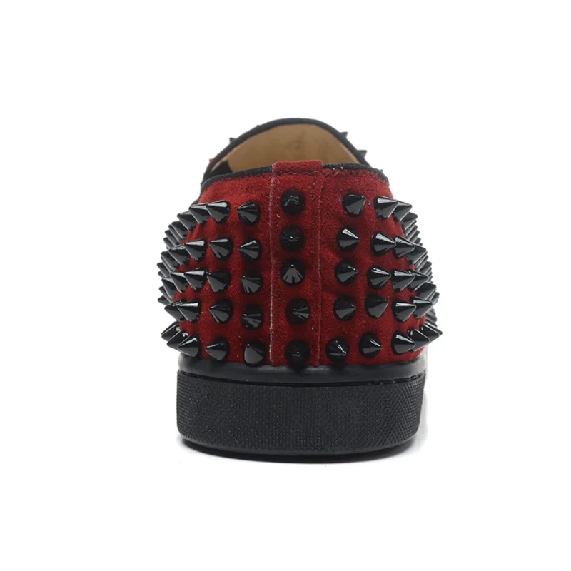 designer spikes men shoes Rivets Luxury Brand leather Mens Loafers Red bottom sneakers Slip on High Quality trainers | Обувь