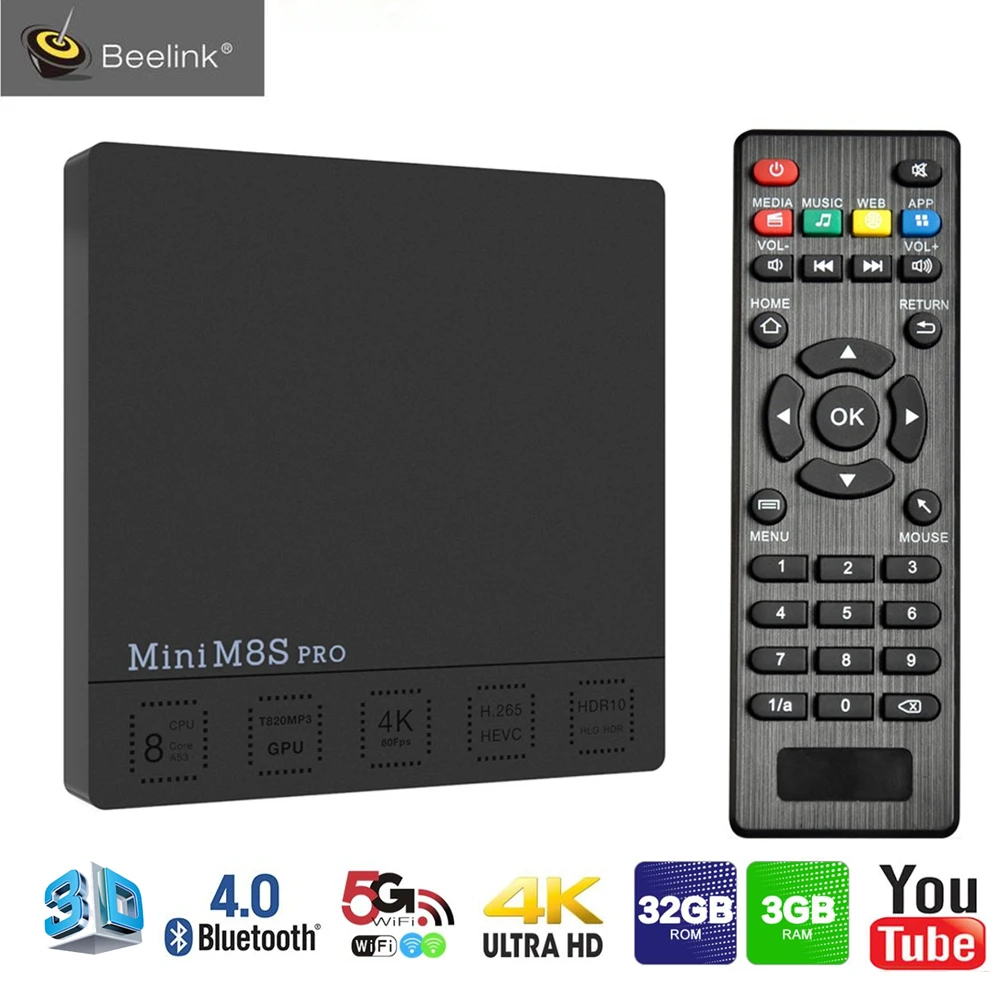 Beelink мини M8S PRO ТВ Box Android 7 1 Octa Core 3 ГБ 32 Amlogic S912 Декодер каналов кабельного