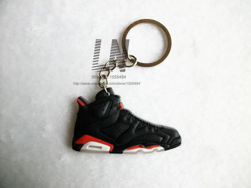 Мини силиконовый Jordan 6 брелок сумка очарование женщины мужчины дети брелок подарки тапки держатель для ключей кулон аксессуары брелок на ключи в виде обуви