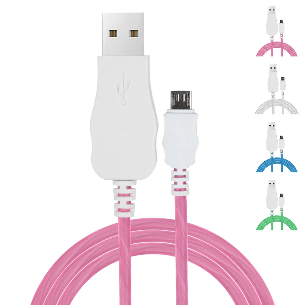 1 м Видимый течёт Mircro USB/type-C умный зарядный кабель для освещения данных светодиодный провод светящийся плоский зарядный кабель# SYS