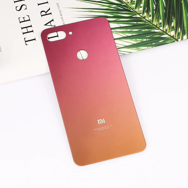 Mi 8 Lite корпус для Xiaomi mi 8 Lite батарея дверь стекло задняя крышка мобильного телефона запасные части чехол - Цвет: Pink