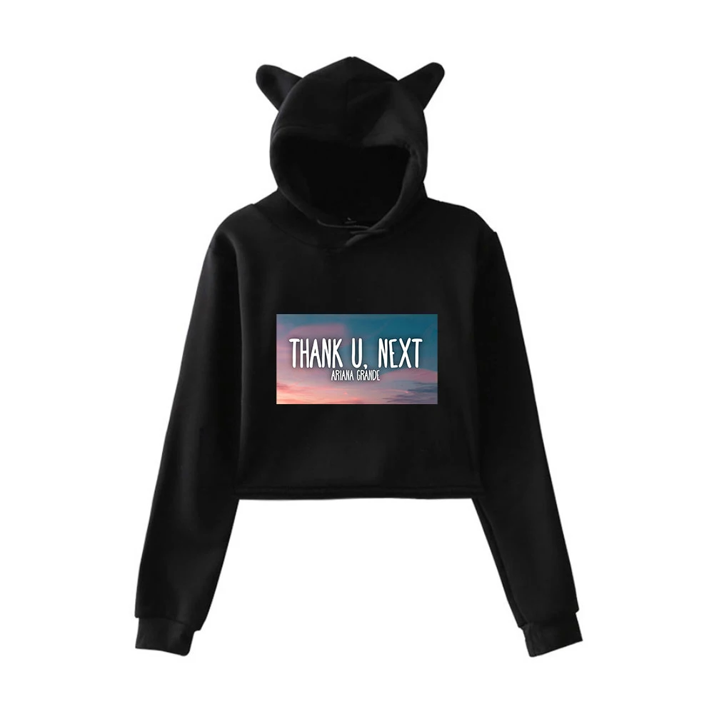 Ariana grande толстовки с капюшоном кошачьими ушками милая Толстовка в стиле Харадзюку