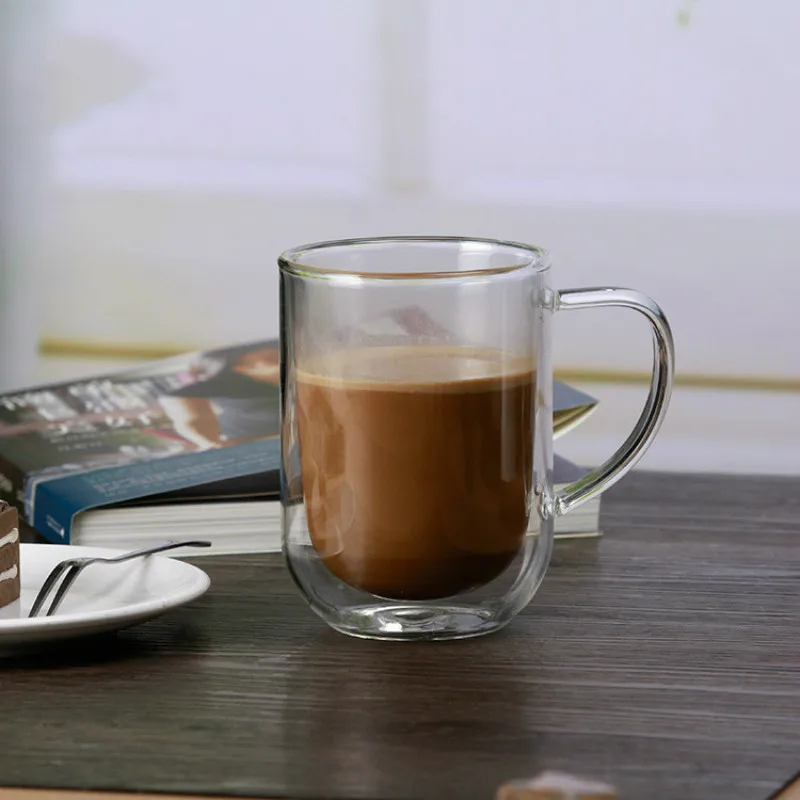 ELETON 350 мл двойная офисная креативная прозрачная чашка утолщенная термостойкая