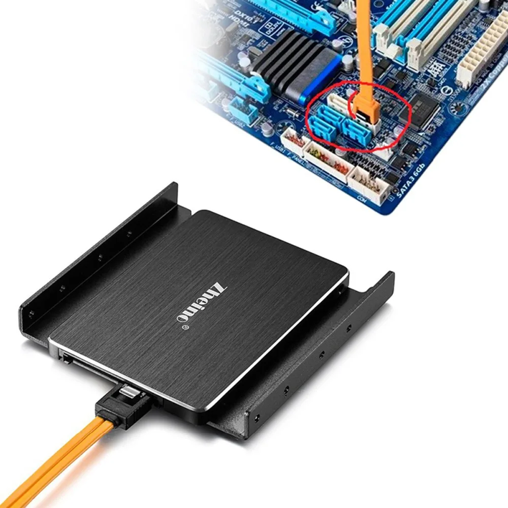 Zheino SATAIII SSD 60 ГБ 120 ГБ 240 ГБ 360 ГБ 480 ГБ 960 ГБ 128 ГБ 256 512 1 ТБ 2 ТБ Алюминий монтажный адаптер кронштейн для рабочего стола
